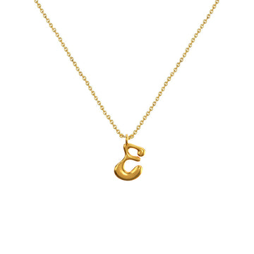 Cadena Con Dije Baño De Oro Collar Inicial Letra Colgante CBF01