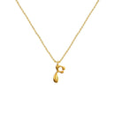Cadena Con Dije Baño De Oro Collar Inicial Letra Colgante CBF01