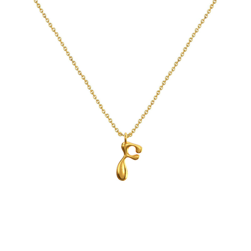 Cadena Con Dije Baño De Oro Collar Inicial Letra Colgante CBF01