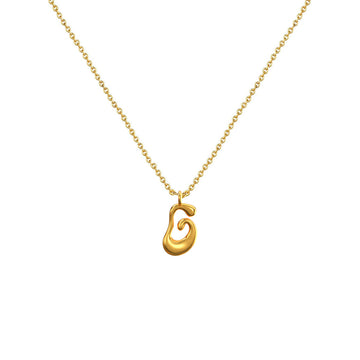 Cadena Con Dije Baño De Oro Collar Inicial Letra Colgante CBF01