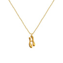 Cadena Con Dije Baño De Oro Collar Inicial Letra Colgante CBF01