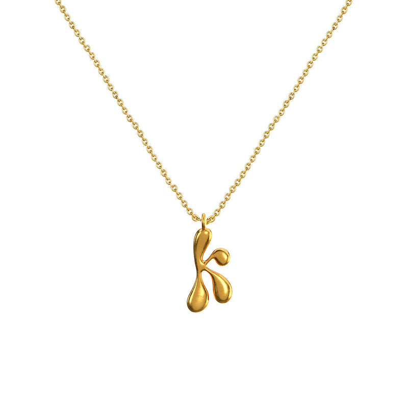 Cadena Con Dije Baño De Oro Collar Inicial Letra Colgante CBF01