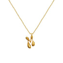 Cadena Con Dije Baño De Oro Collar Inicial Letra Colgante CBF01