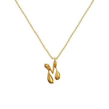 Cadena Con Dije Baño De Oro Collar Inicial Letra Colgante CBF01
