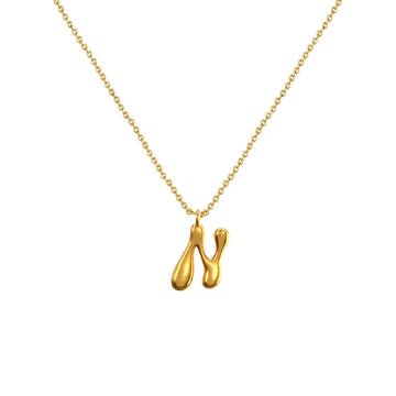 Cadena Con Dije Baño De Oro Collar Inicial Letra Colgante CBF01