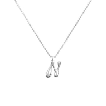 Cadena Con Dije Baño De Oro Collar Inicial Letra Colgante CBF01