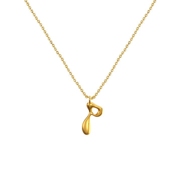 Cadena Con Dije Baño De Oro Collar Inicial Letra Colgante CBF01