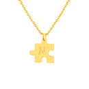 Cadena Con Dije Baño De Oro Collar Rompecabezas Letra Pareja Colgante CBF02