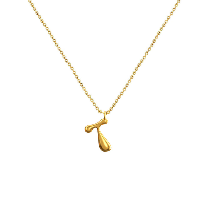 Cadena Con Dije Baño De Oro Collar Inicial Letra Colgante CBF01