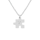 Cadena Con Dije Baño De Oro Collar Rompecabezas Letra Pareja Colgante CBF02