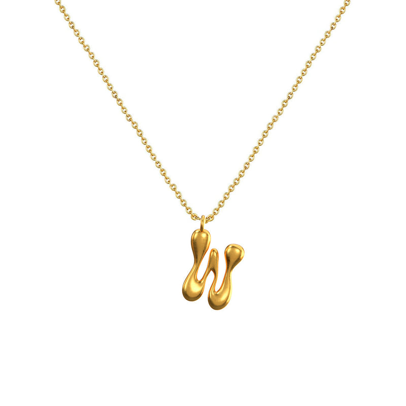 Cadena Con Dije Baño De Oro Collar Inicial Letra Colgante CBF01