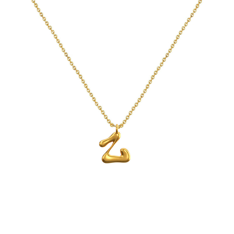 Cadena Con Dije Baño De Oro Collar Inicial Letra Colgante CBF01