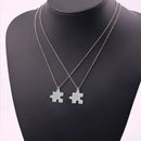 Cadena Con Dije Baño De Oro Collar Rompecabezas Letra Pareja Colgante CBF02
