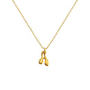 Cadena Con Dije Baño De Oro Collar Inicial Letra Colgante CBF01