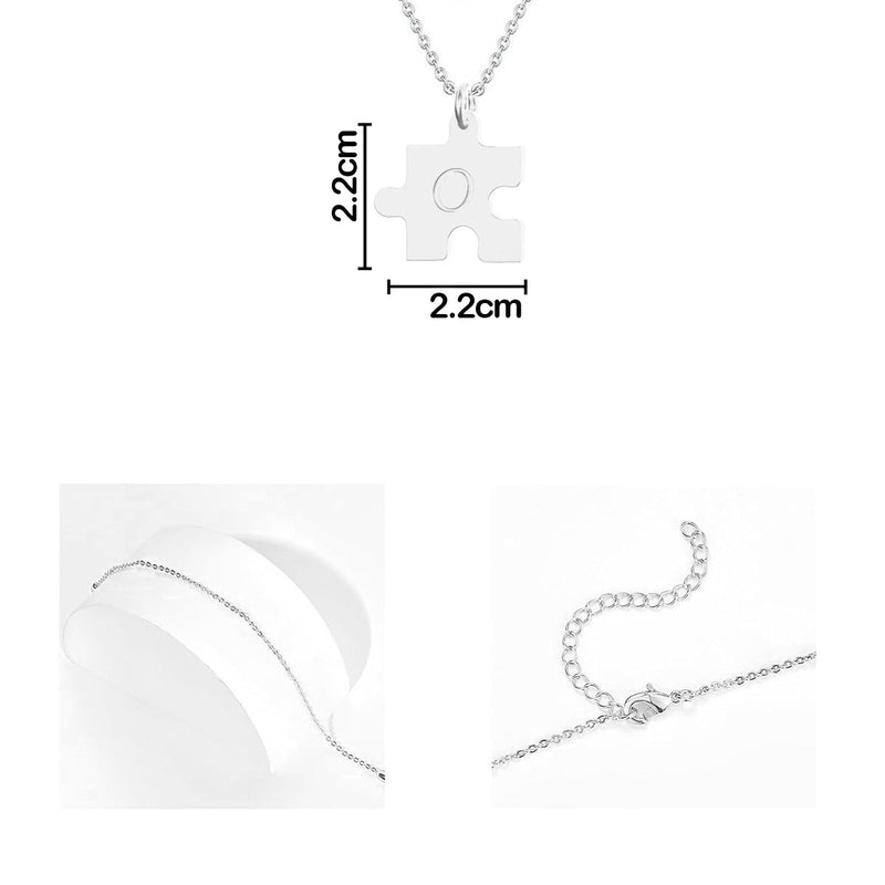 Cadena Con Dije Baño De Oro Collar Rompecabezas Letra Pareja Colgante CBF02