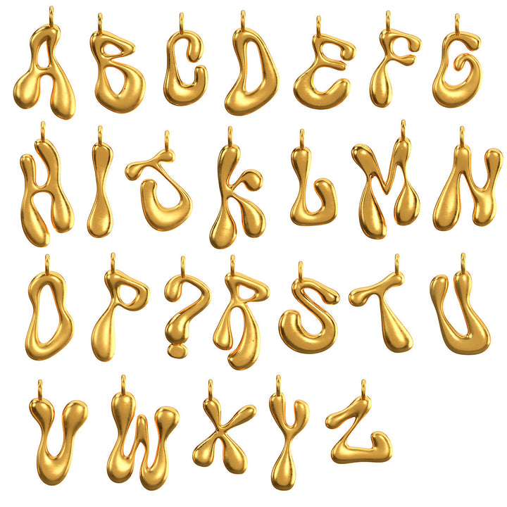 Cadena Con Dije Baño De Oro Collar Inicial Letra Colgante CBF01