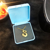 Cadena Con Dije Baño De Oro Collar Inicial Letra Colgante CBF01