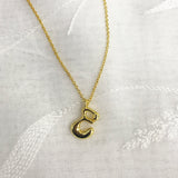 Cadena Con Dije Baño De Oro Collar Inicial Letra Colgante CBF01