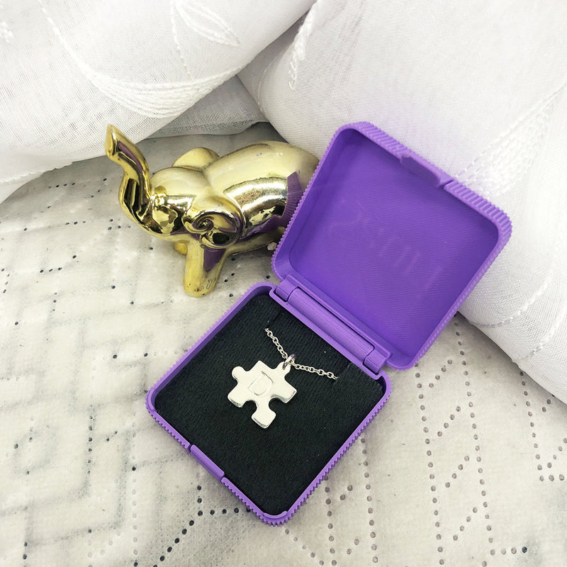Cadena Con Dije Baño De Oro Collar Rompecabezas Letra Pareja Colgante CBF02