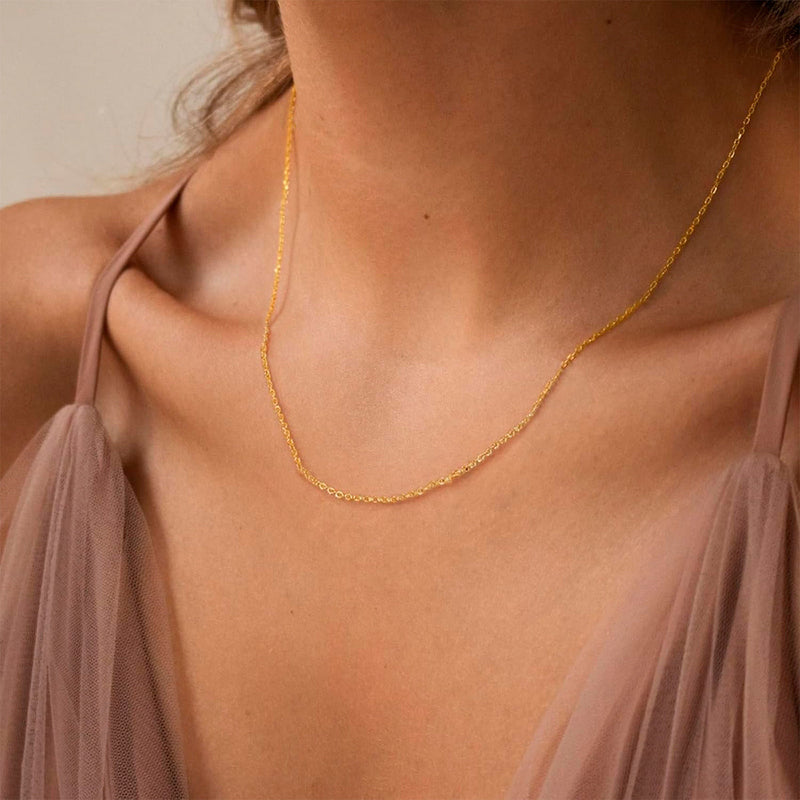 Cadena Con Dije Baño De Oro Collar Inicial Letra Colgante CBF01
