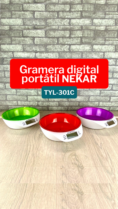Gramera Digital Cocina Con Recipiente Nekar TYL-301