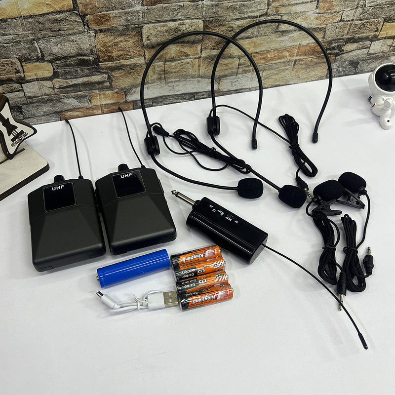 Micrófonos Inalámbricos Dual UHF Transmisor Profesional DX-200H