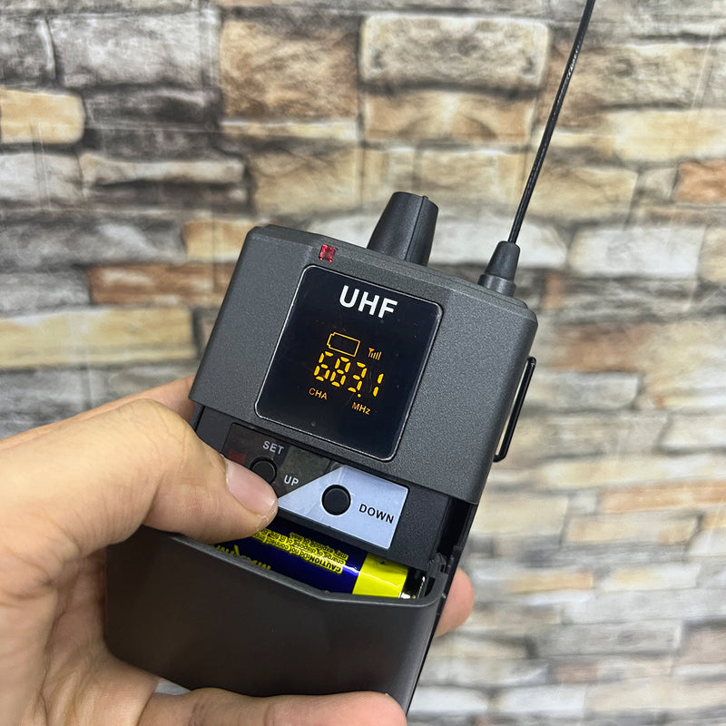 Micrófonos Inalámbricos Dual UHF Transmisor Profesional DX-200H