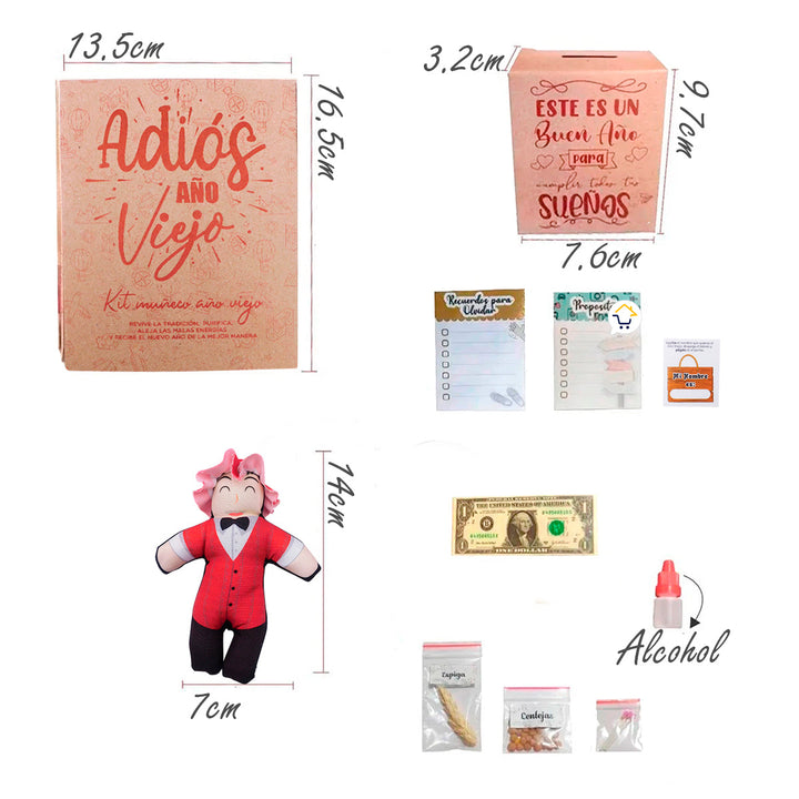 Kit Año Viejo Muñeco Caja Ritual Fin De Año KAV20