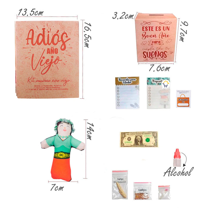 Kit Año Viejo Muñeco Caja Ritual Fin De Año KAV20