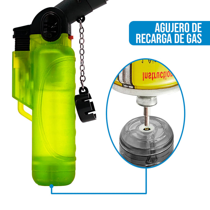 Encendedor Mini soplete Gas Butano Portátil Recargable FL-FP10