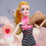 Muñeca Articulada Viajera Collar Luz Sonido W-HB041