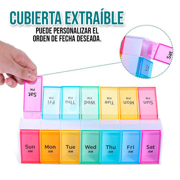 Pastillero Semanal Organizador Pastillas dispensador medicamentos PSO01