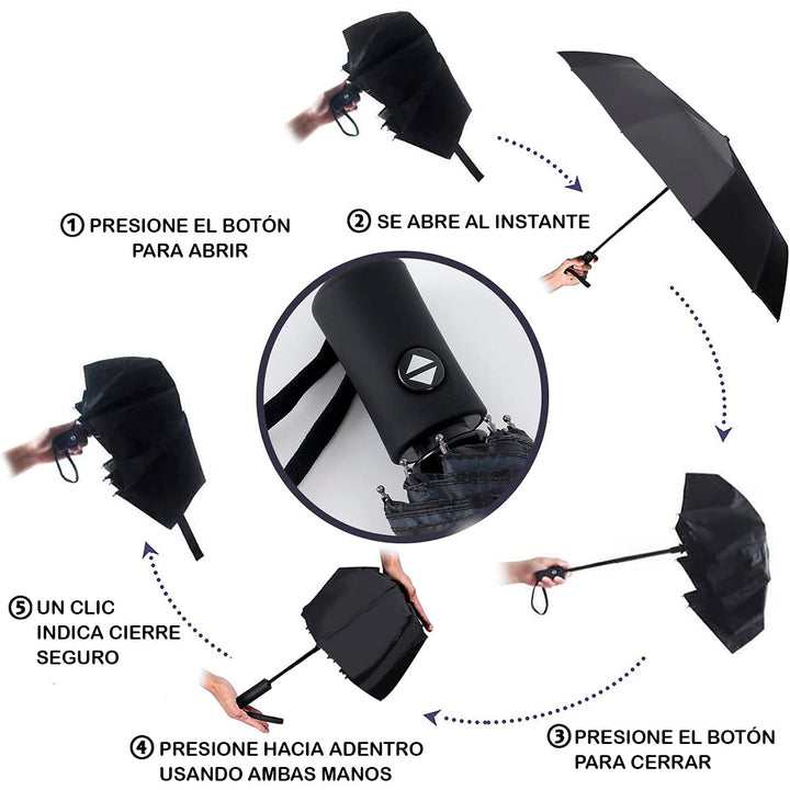 Sombrilla Automática Anti-viento Paraguas Portable Lluvia SOM-005-MT