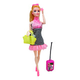 Muñeca Articulada Viajera Collar Luz Sonido W-HB041