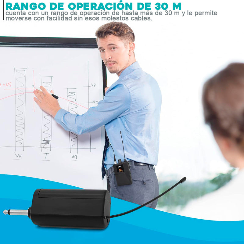 Micrófonos Inalámbricos Dual UHF Transmisor Profesional DX-200H