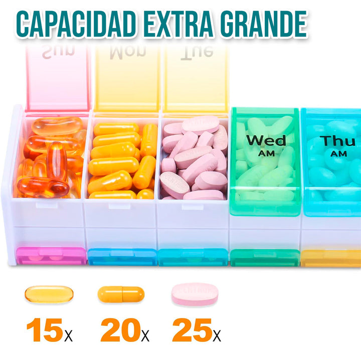 Pastillero Semanal Organizador Pastillas dispensador medicamentos PSO01