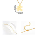 Cadena Con Dije Baño De Oro Collar Rompecabezas Letra Pareja Colgante CBF02
