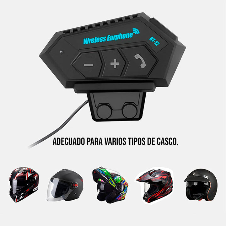 Intercomunicador Casco Moto Bluetooth Auricular Llamadas BT-12