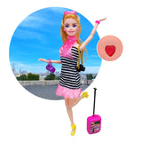 Muñeca Articulada Viajera Collar Luz Sonido W-HB041