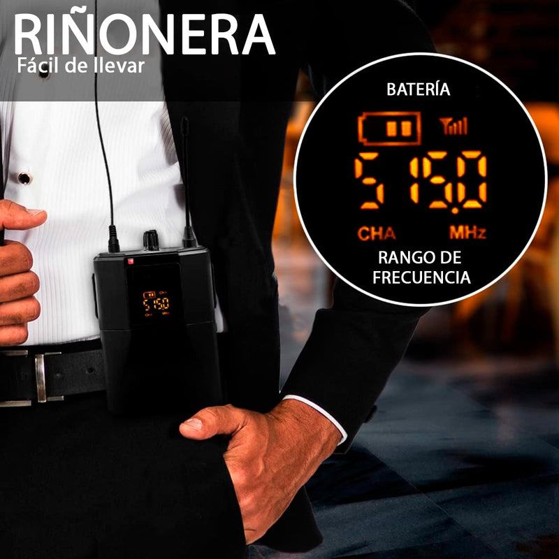 Micrófonos Inalámbricos Dual UHF Transmisor Profesional DX-200H