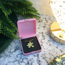 Cadena Con Dije Baño De Oro Collar Rompecabezas Letra Pareja Colgante CBF02