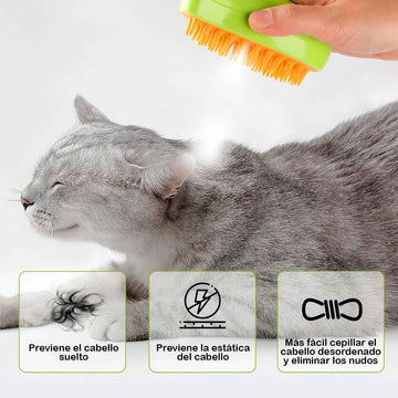 Cepillo De Vapor Masajeador Quita Pelos Vaporizador Para Mascotas JL02