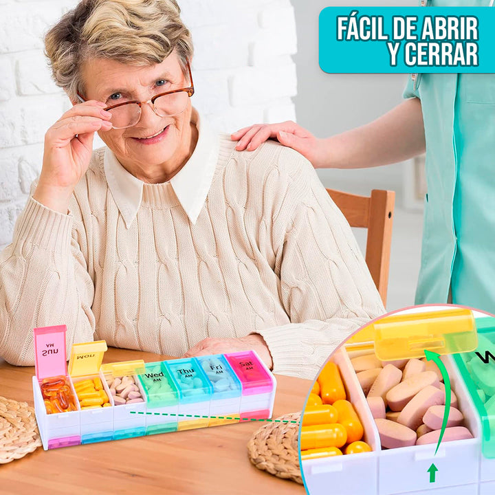 Pastillero Semanal Organizador Pastillas dispensador medicamentos PSO01