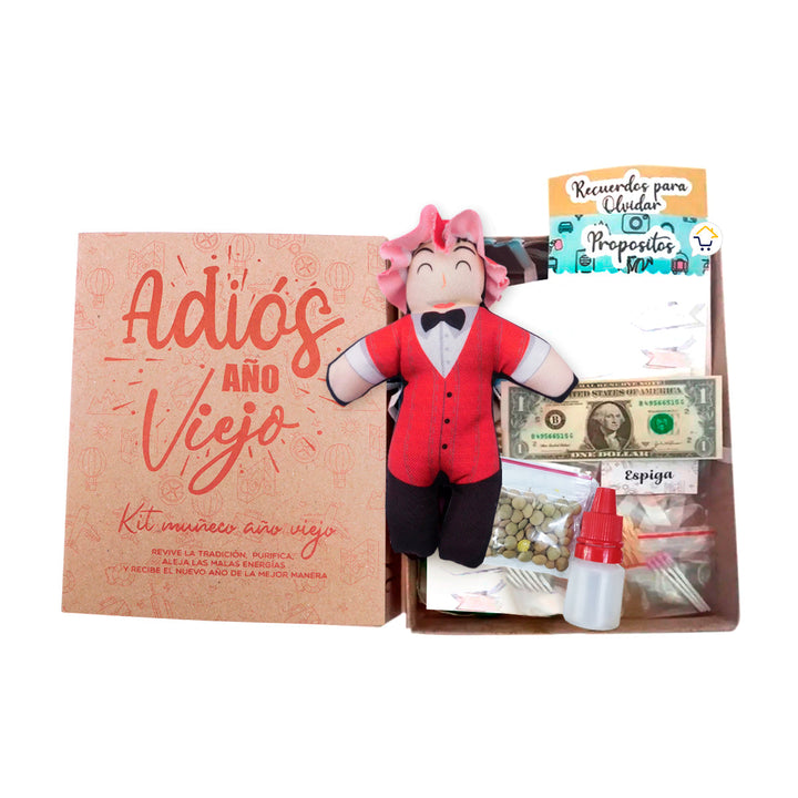 Kit Año Viejo Muñeco Caja Ritual Fin De Año KAV20