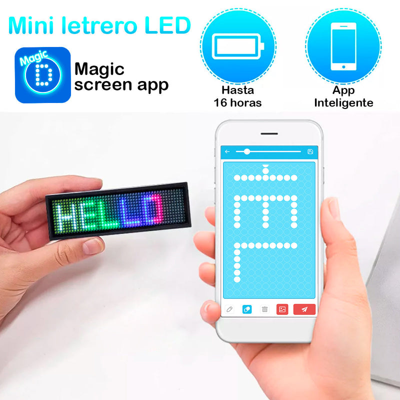 Letrero LED Multicolor Personal Escarapela Luminosa Programable LB4C
