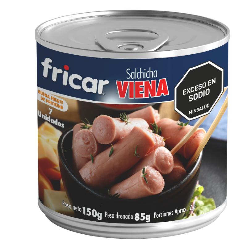 SALCHICHA TIPO VIENA ENLATADA FRICAR  150G       