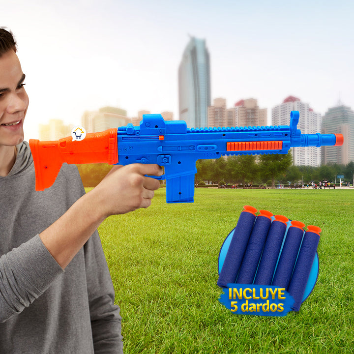 Metralleta De Dardos Pistola Juguete Lanza Dardos Mlg21476