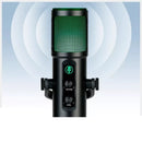 Micrófono profesional condensador omnidireccional USB con luz RGB