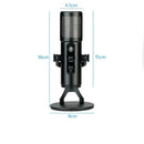 Micrófono profesional condensador omnidireccional USB con luz RGB