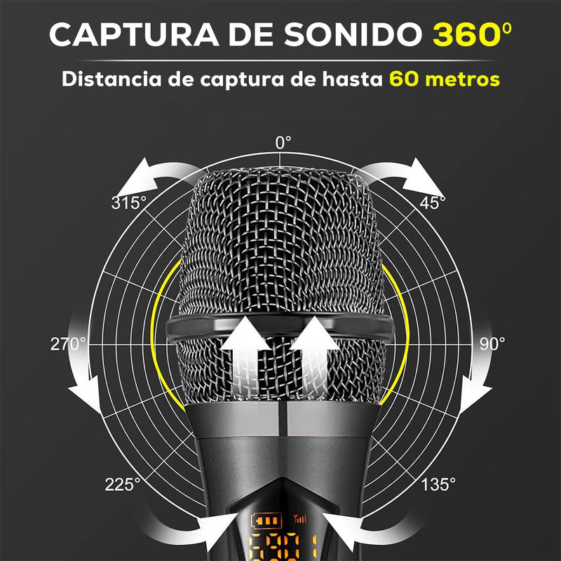 Micrófonos Inalámbricos Recargables Profesionales Calidad de Sonido Hi-Fi DX-U802